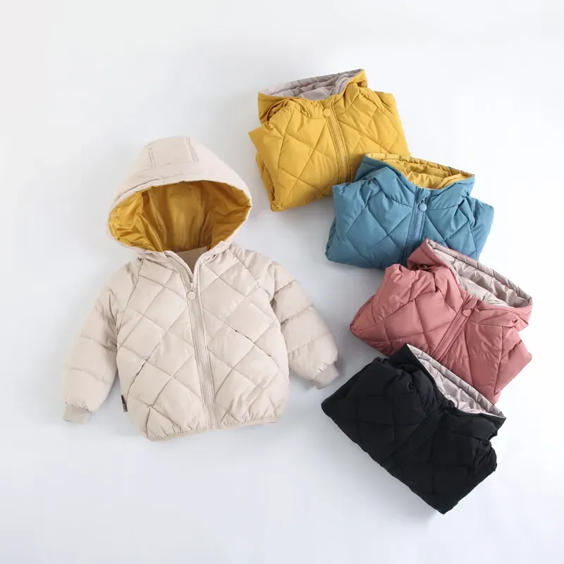 Wholesale Kids Boys And Girls Fall/Winter Cotton-Padded Fleece-Lined Warm Long-Sleeve Hoodies Coat