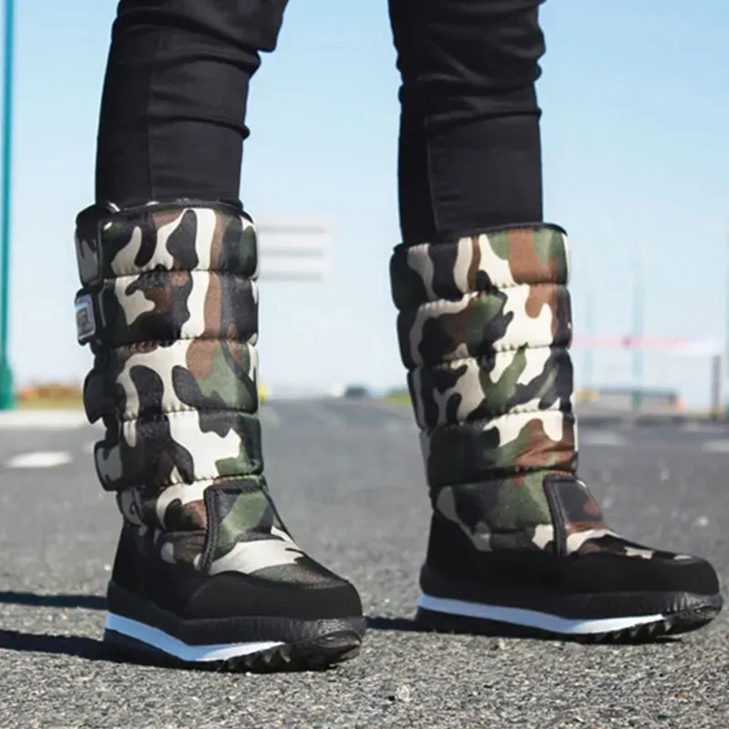 Size:5-9 Women Camouflage Pattern Waterproof Snow Boots Shoes