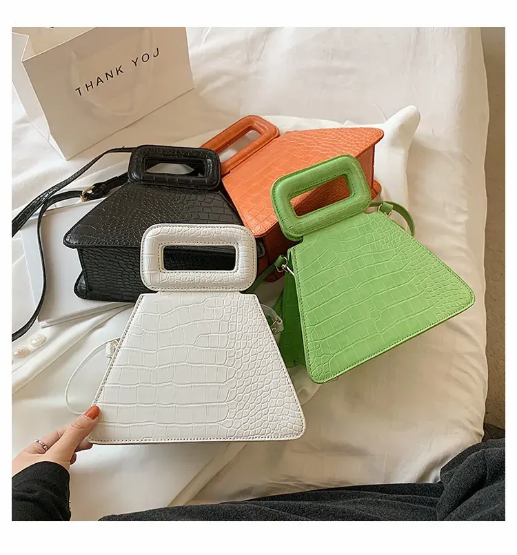 Stone Pattern Women Creative Design Solid Color Shoulder Handle Bag