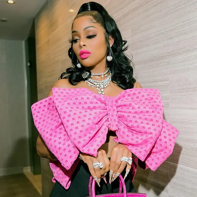 Women Edgy Creative Sexy Fashion Letter Print Backless Big Bow Summer Tube Top