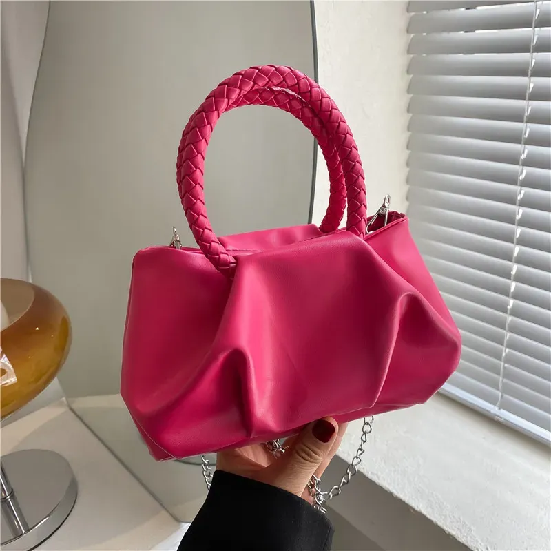 Design Bag Women'S Spring Solid Color Portable Pleated Popular Mini Bag