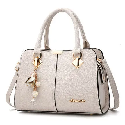 Women Fashion Large Capacity Floral Pendant Square Handle Shoulder Bag