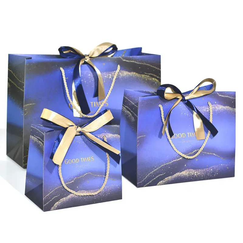 Simple Creative Bow Ribbon Gift Packaging Handle Paper Bag