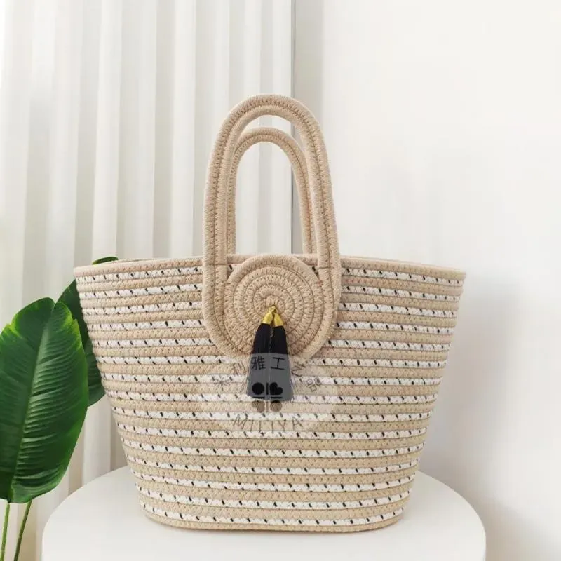 Bohemian Style Vacation Large Capacity Straw Woven Tote Bag