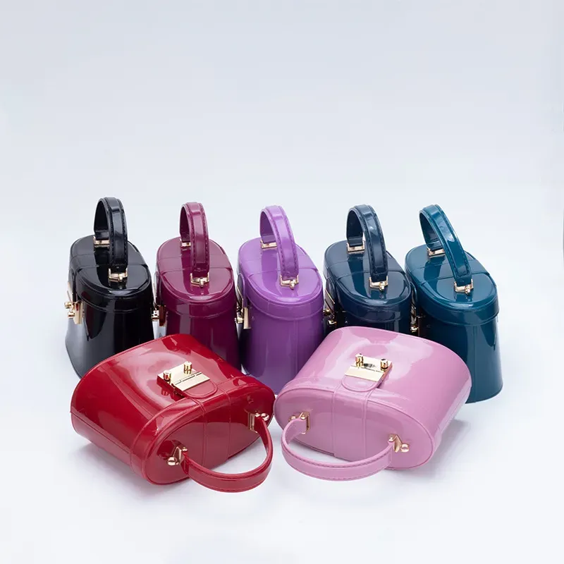 Women Fashion Solid Color Jelly Handbag