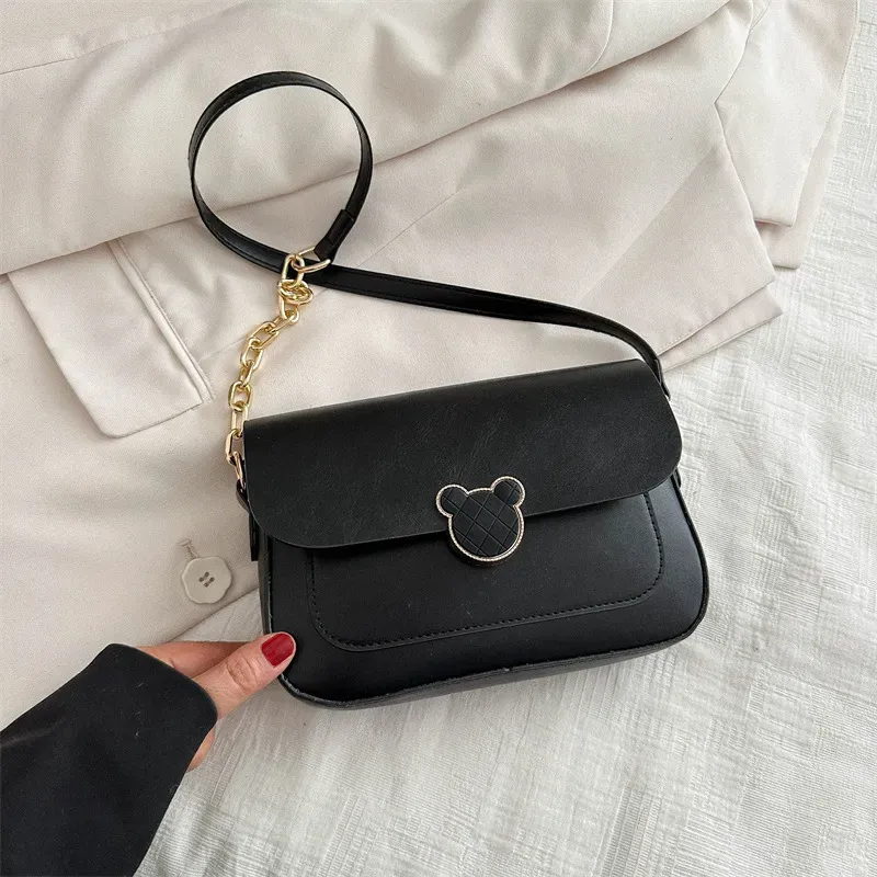 Women Fashion Casual Square Flap PU Shoulder Bag