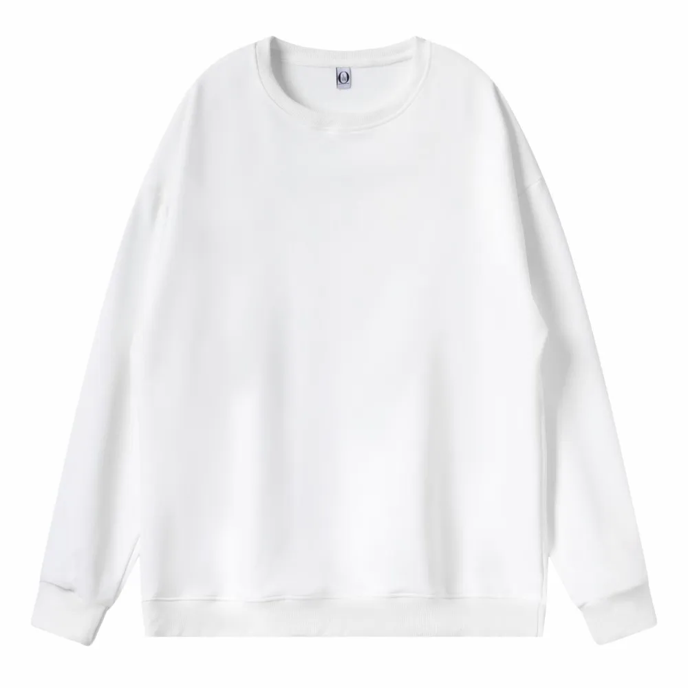 Women Fashion Casual Solid Color Round Neck Long Sleeve Blank Sweatshirt
