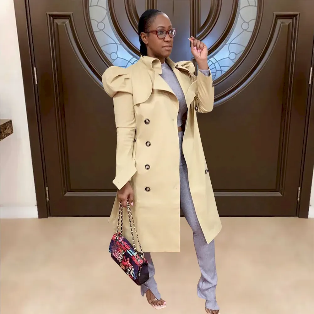 Women Fashion Casual Solid Color Long Coat