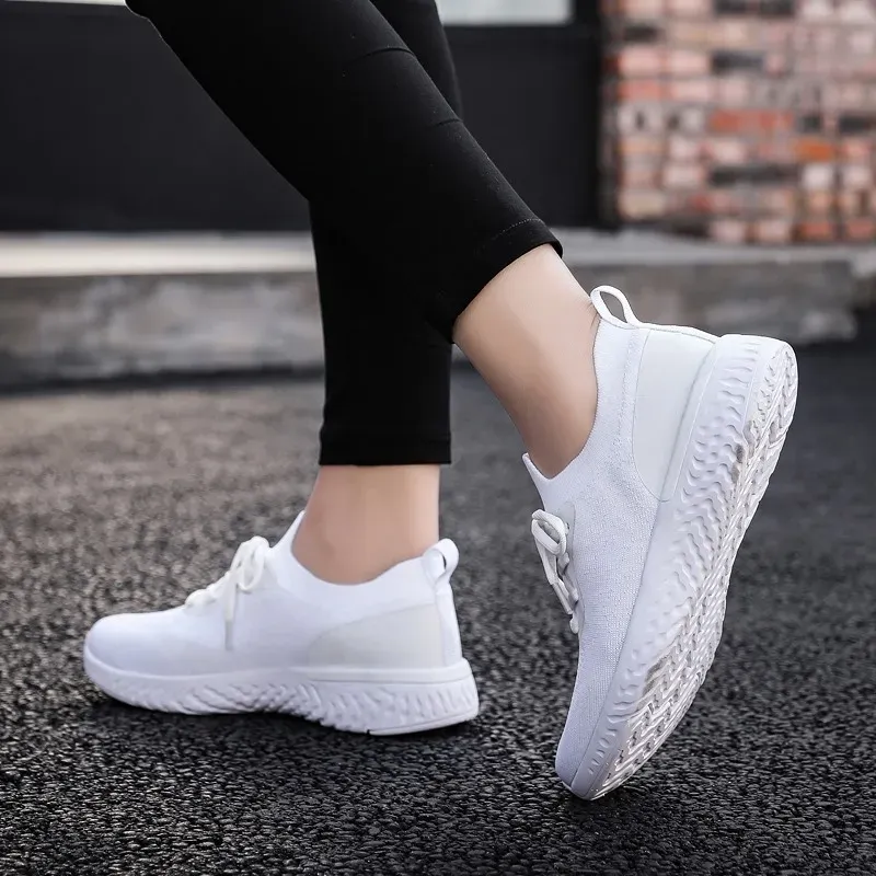 Women Fashion Casual Solid Color Sports Breathable Thick Soled Sneakers