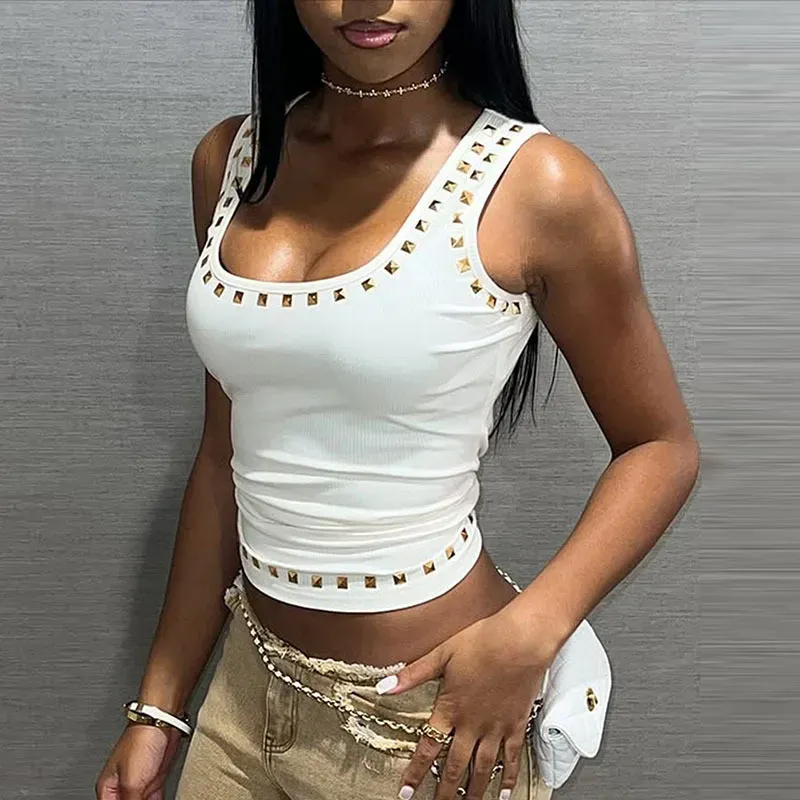 Fashion Women Summer Rivet Tank Top