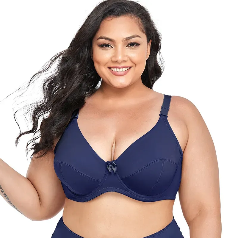 Women Fashion Simple Plus Size Solid Color Ultra-Thin Bra