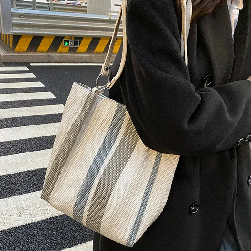 Women Fashion Color Blocking Shoulder Tote Bag