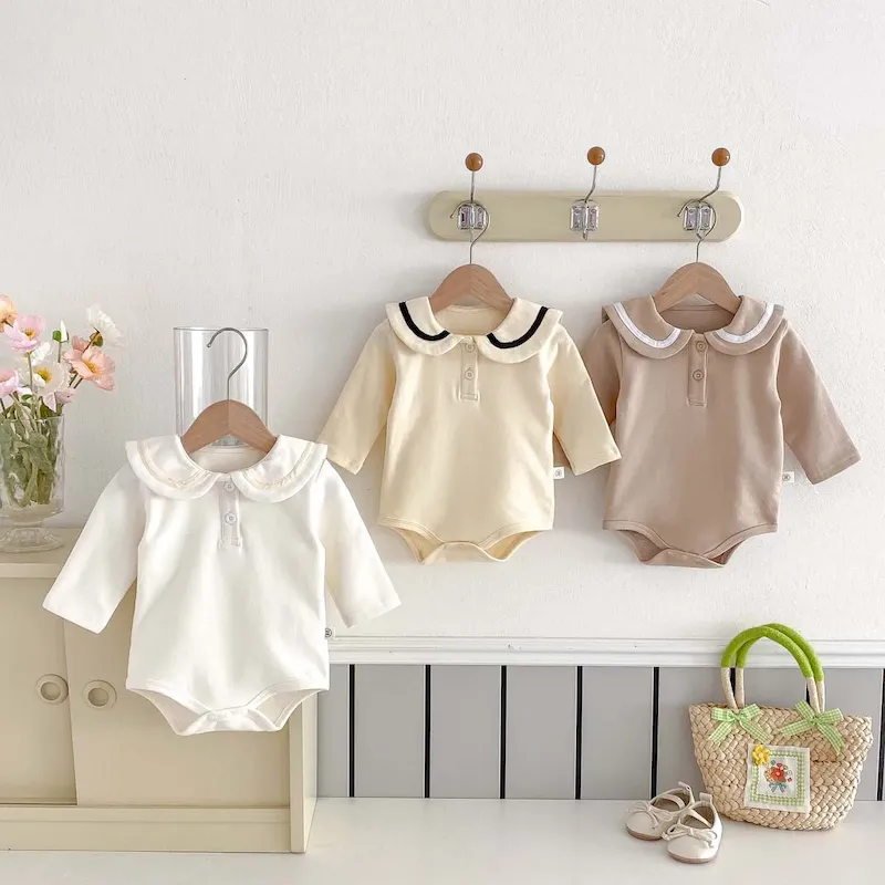 Wholesale Kids Baby Boys Girls Casual Cute Long Sleeve Romper