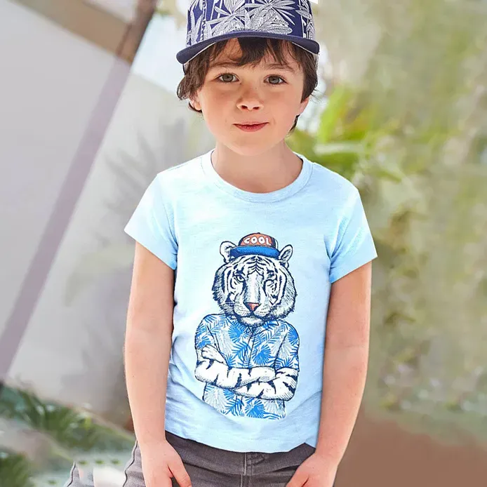 Wholesale Kids Boys' Fashion Cartoon Printed Short-Sleeve T-Shirt