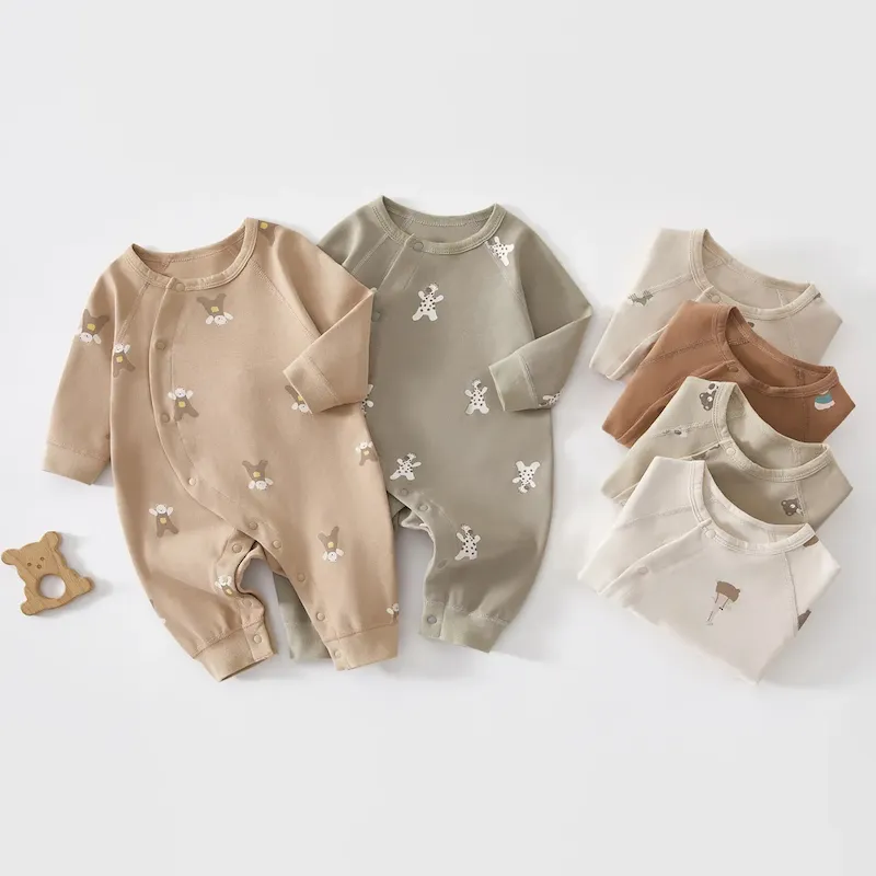 Wholesale Kids Baby Fashion Autumn And Winter Printed Long-Sleeve Jumpsuits