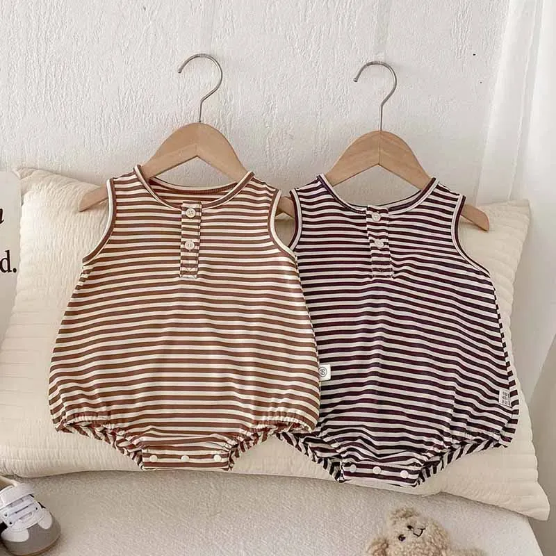 Wholesale Kids Baby Boys Girls Casual Cute Stripe Romper