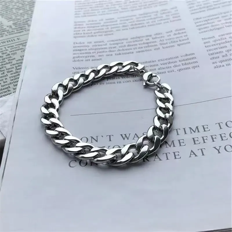 Wholesale Men Fashion Casual Cuban Titanium Steel Chain Bracelet